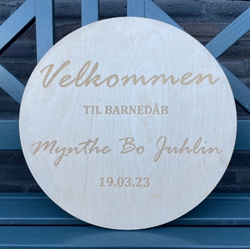 Velkomstskilt til barnedåb